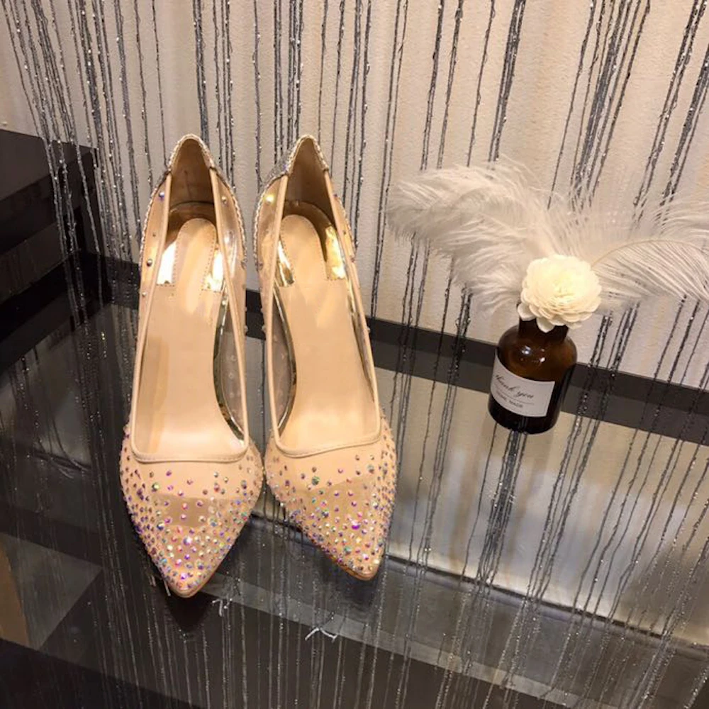 Для женщин обувь Пикантный острый носок сетки Обувь на высоких каблуках женские