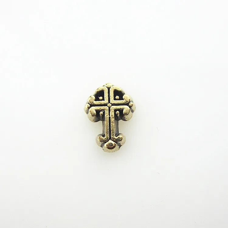 

Hot selling 100pcs/lot gold cross floating charms living glass floating pendant lockets for diy jewelry