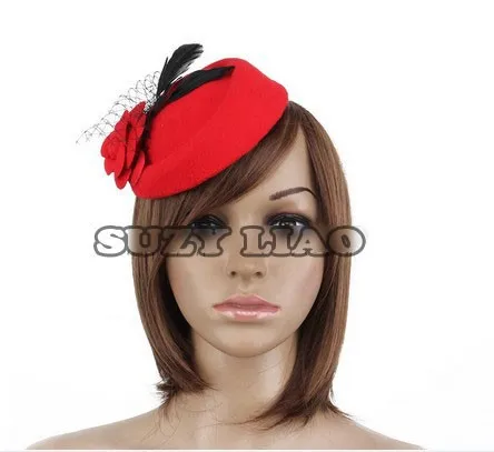 Женская декоративная перьевая атласная заколка для волос Коктейльная розовая