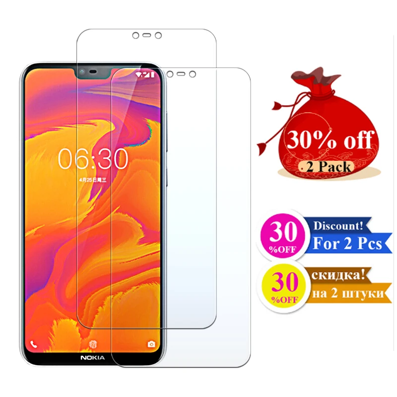 Protective Glass On For Nokia X6 Screen Protector Noka 7 Plus 8 2 3 6 5 Tempered Glas Sheet Tremp Safety 2.5D Film 9H | Мобильные