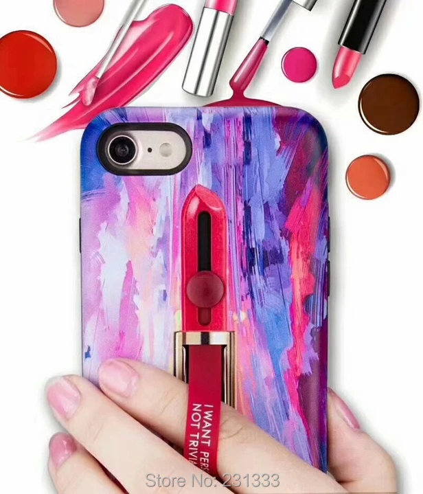 Губная помада Pull Ring Hybrid TPU PC жесткий чехол для Iphone X XS MAX XR 8 7 Plus 7PLUS I7 6 6S стелс