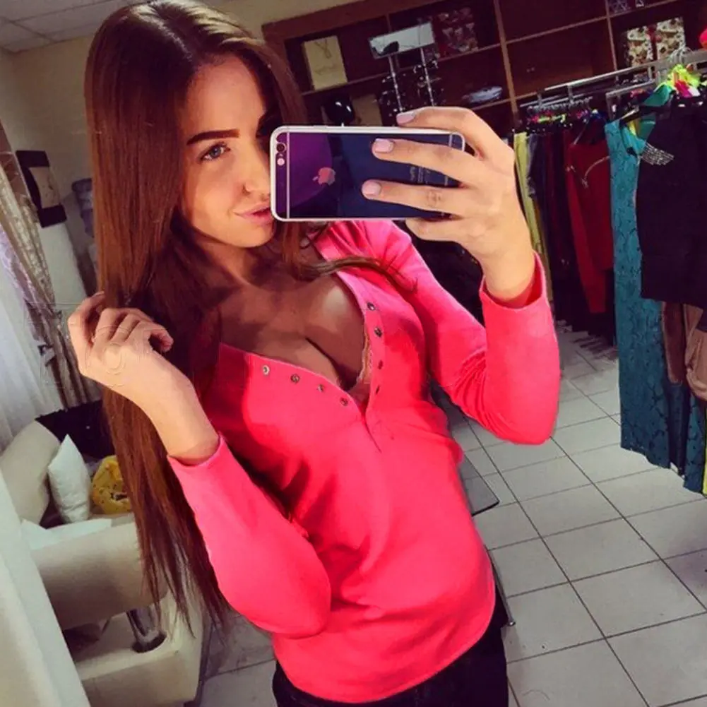 2016 Blusas Feminino хлопковые женские рубашки повседневные с длинным рукавом v-образным