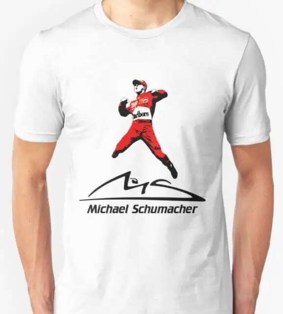 Мужская белая футболка с логотипом Michael Schumacher принтом легенды 2019|Мужские