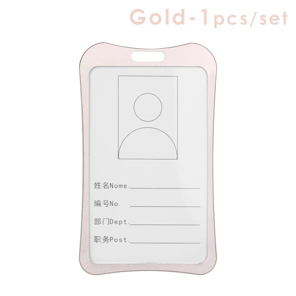 030 Gold 1 шт. вертикальный алюминиевый сплав рабочие Визитницы визитница визитная карточка ID бейдж ремешок-держатель аксессуары для офиса - Цвет: 030 Gold