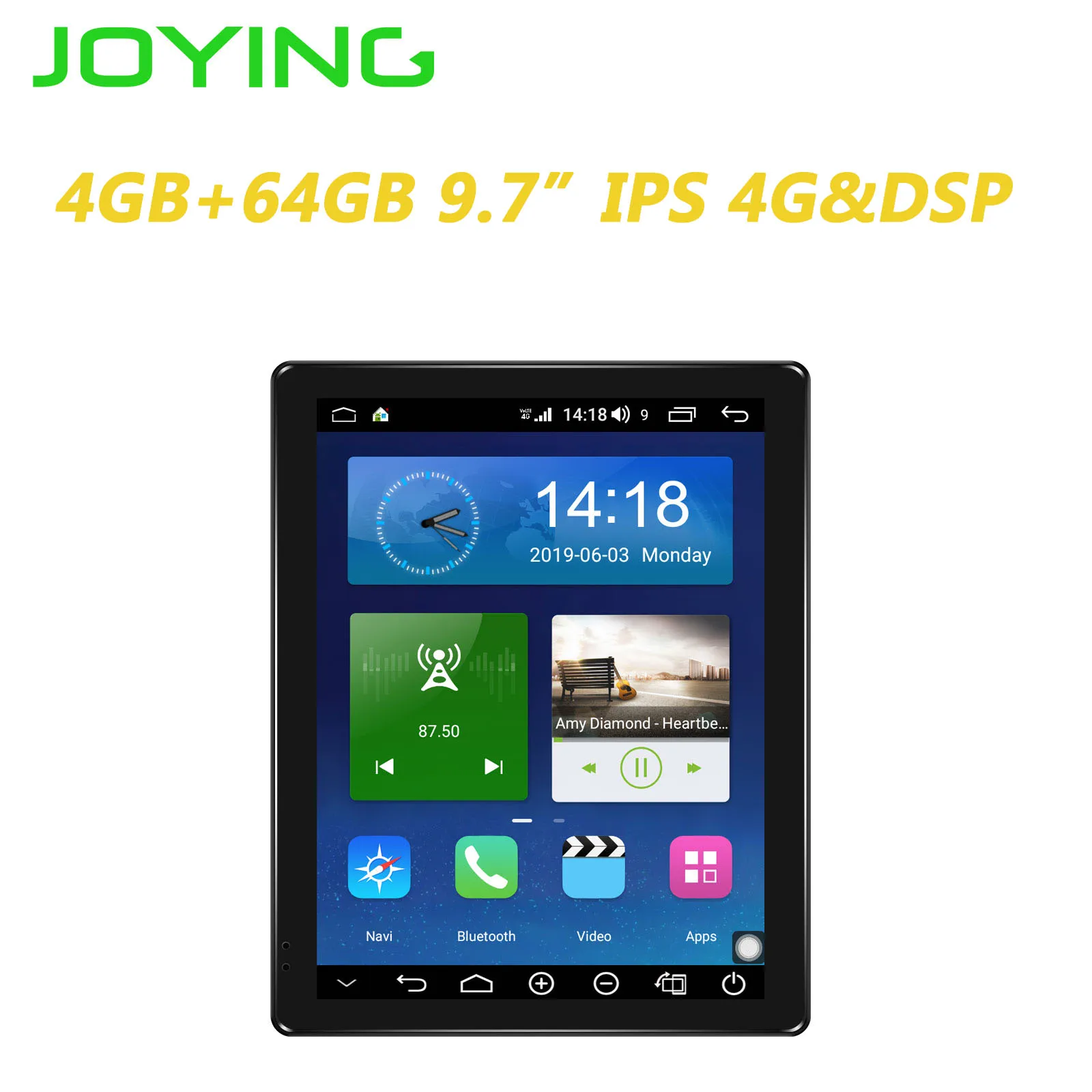 Автомобильный мультимедийный плеер JOYING 2 din Android 8 1 4 Гб + 64 ГБ Восьмиядерный IPS 1024*768