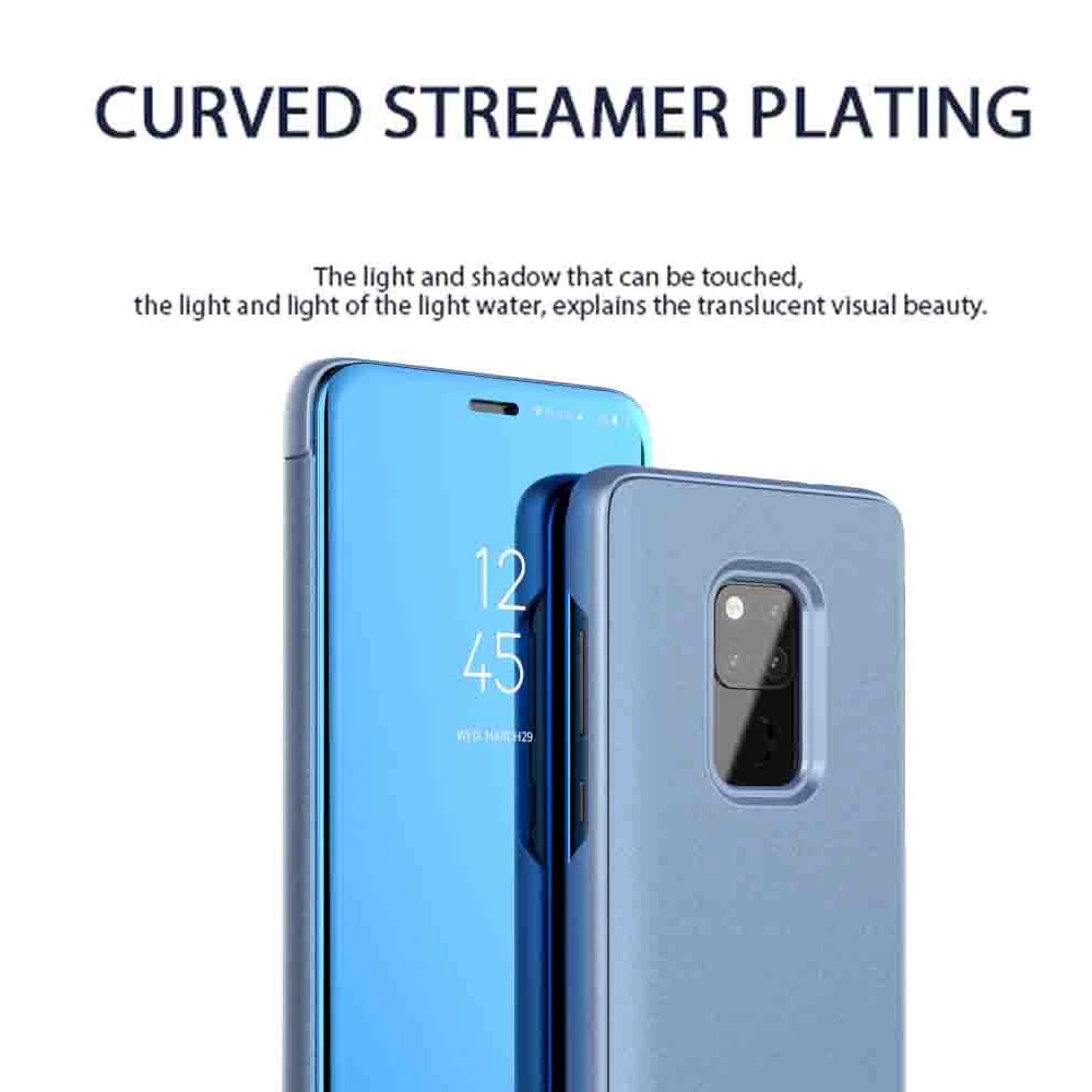 Прозрачный умный флип-чехол с зеркальной подставкой для Huawei P20 P30 lite Pro P 20 30