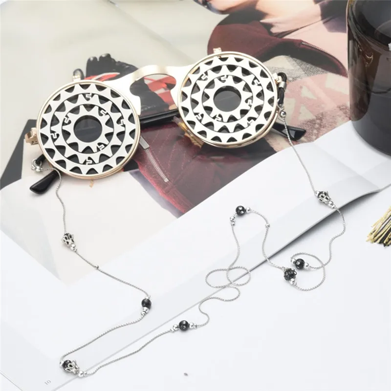 Imixlot Creative Simple Fashion Glasses Chain Black Beads Anti-slip Eyewear Cord Holder Neck Strap for Reading | Аксессуары для