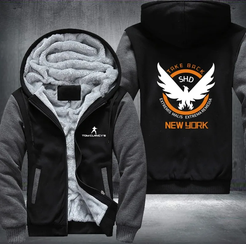 Новинка мужские и женские толстовки с принтом Tom Clancy's The Division утепленные