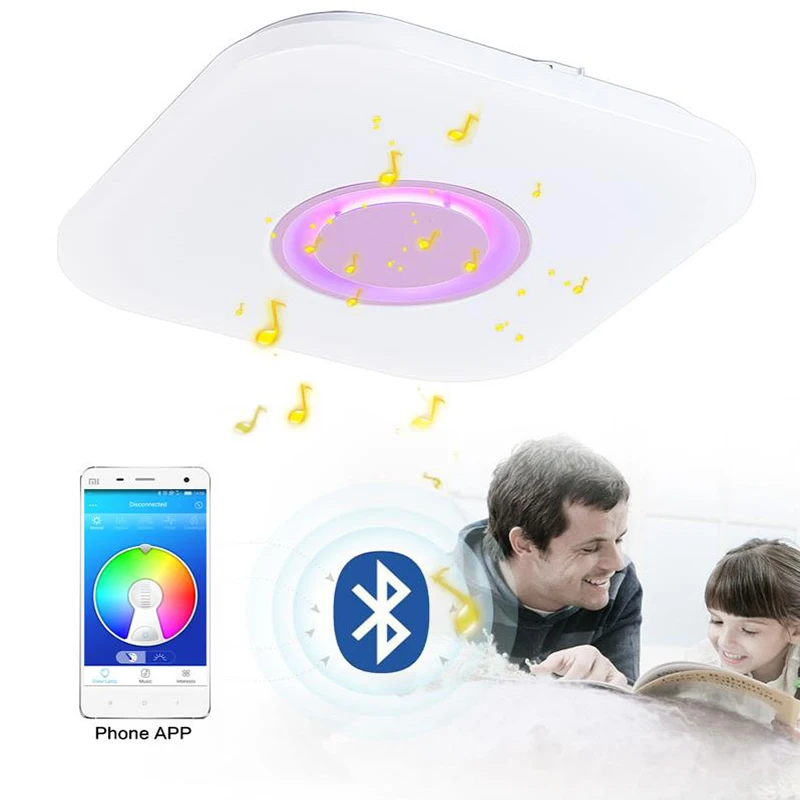 Музыкальная потолочная лампа с bluetooth динамиком современные светильники RGB