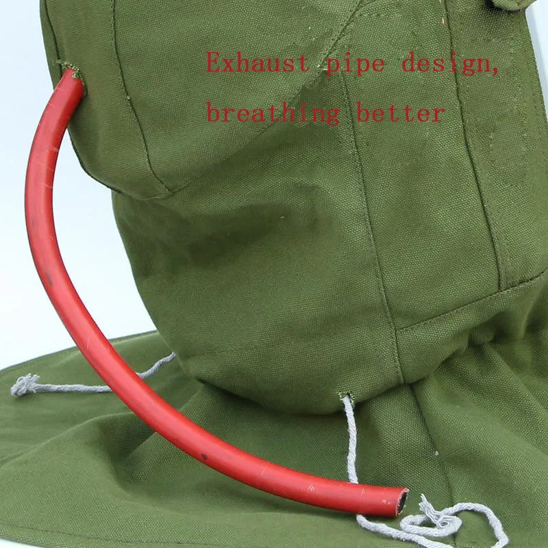 

Green Protective Mask Sandblasting Cap Dust Proof Paint Industrial Dust Full Face Grinding Head Protective Shawl Cap Mask DFS050
