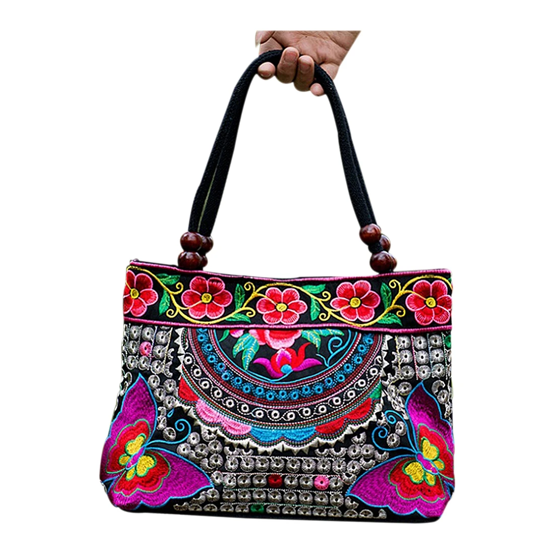 

Chinese Style Women Handbag Embroidery Ethnic Summer Fashion Handmade Flowers Ladies Tote Shoulder Bags Cross-body