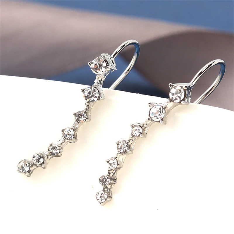 New Brincos elegant Bijoux mujer Boucle D'oreille Ear Cuff Big Dipper Crystal Stud Earrings For Women Wedding Jewelry Girl Gift |
