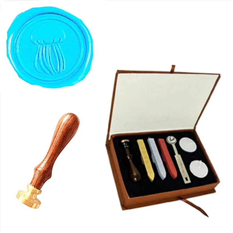 Медузы на заказ фото логотип свадебный воск печать штамп палочки Коробка Набор