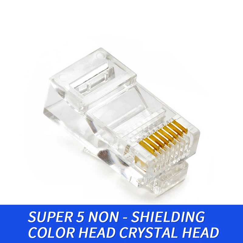 Модульный разъем Cat 5e 100 шт. 8P RJ45 кабель Ethernet Позолоченный ОБЖИМНАЯ сеть RJ 45