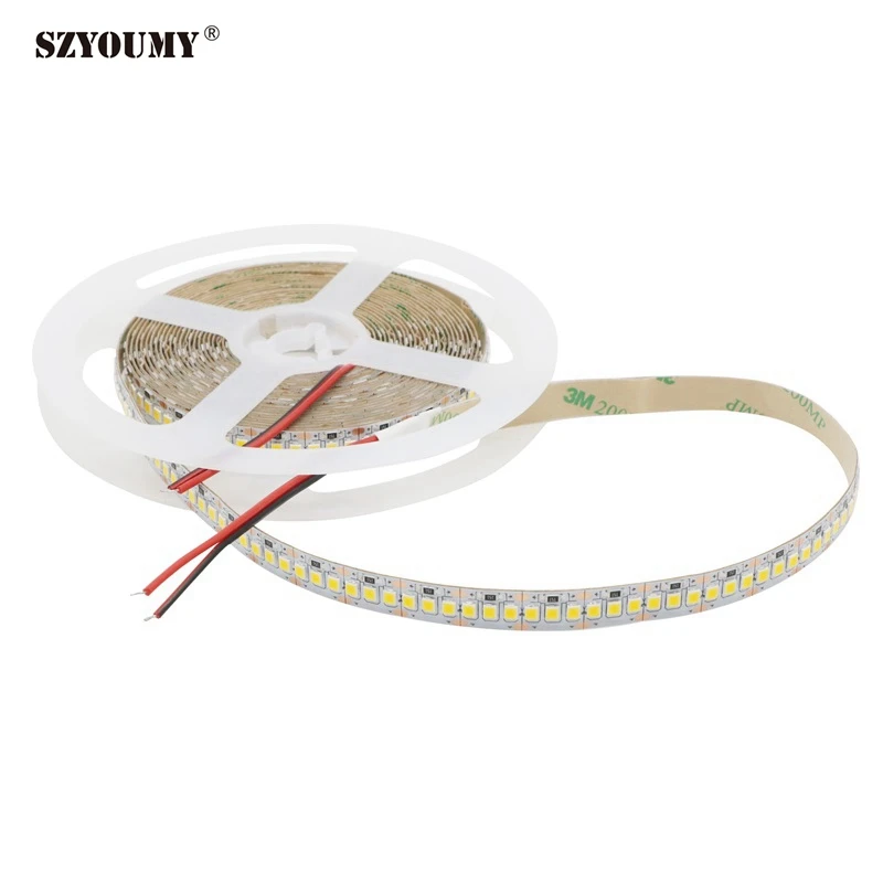 

SZYOUMY 50m Single Row 2835 SMD 10mm PCB 1200 LED Strip DC12V IP20 Non waterproof Flexible Light 240 leds/m White Warm White