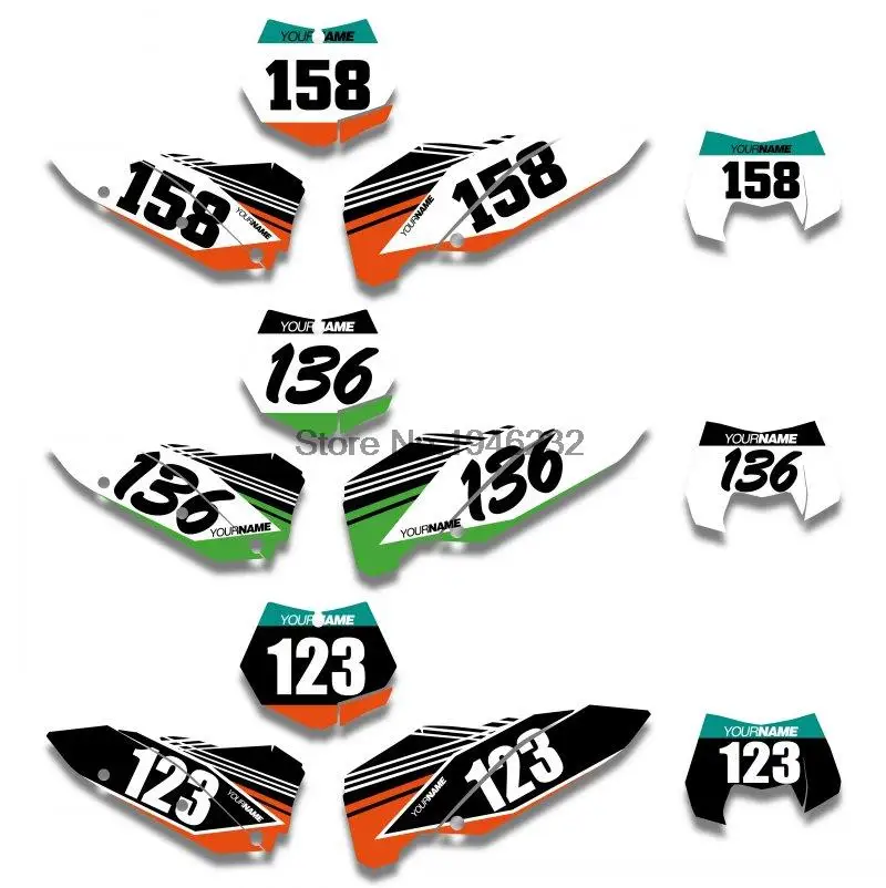 H2CNC персонализированный фон с цифрами графическая наклейка и для KTM SX SXF 2007 2008 2009