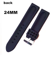 1pcs high quality 24mm rubber watch band watch strap black color for wrist watch 090503
