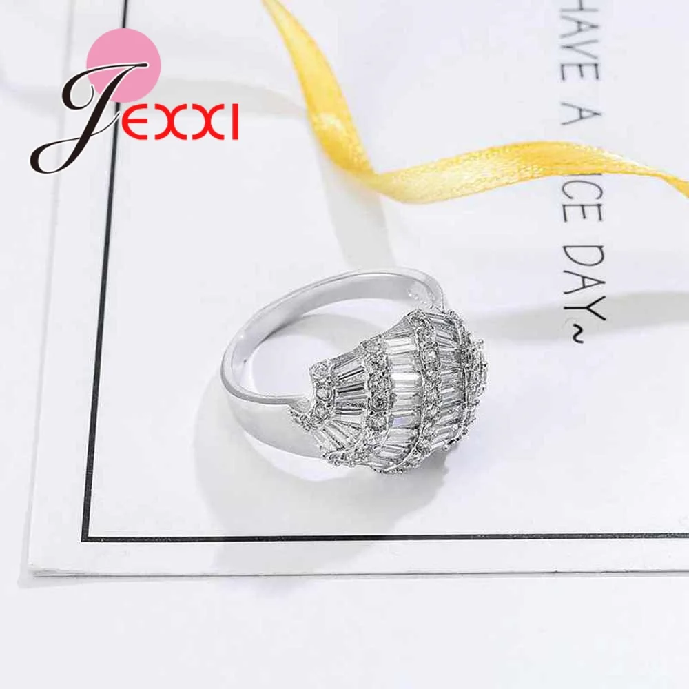 Fashion New Arrival White CZ 925 Sterling Silver Ring Size 6 7 8 9 10 Women Jewelry Gift Pretty Wedding Bijoux | Украшения и