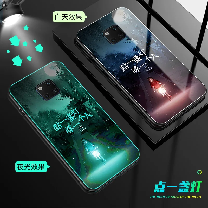13 YueTuo светящийся чехол из закаленного стекла для huawei mate 20 pro lite 20x mate20x mate20 mate20pro 20pro Роскошный Жесткий Чехол для задней панели телефона - Цвет: 13