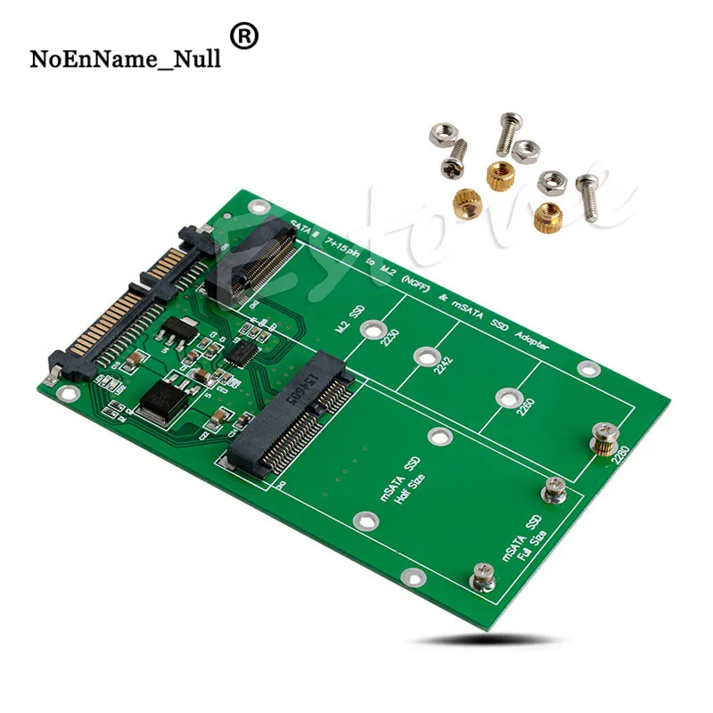 Переходник mSATA M.2 (B Key NGFF) переходник размера 2 в 1 с несколькими SSD на SATA 3 III Прямая
