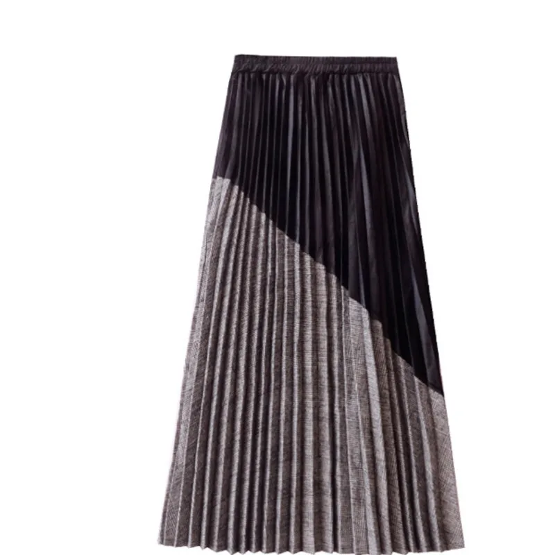 Женская плиссированная юбка SHENGPALAE до щиколотки винтажный стиль с высокой талией