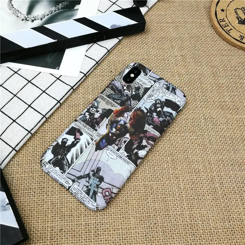 md Светящийся чехол Marvel с человеком-пауком для iPhone 11 PRO X XS MAX XR 8 7 6 6s plus, жесткий пластиковый чехол для телефона с изображением Железного человека - Цвет: md