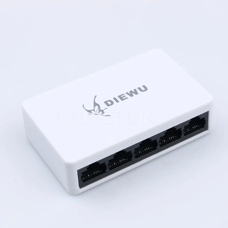 Сетевой коммутатор kebidumei Mini Fast Ethernet LAN RJ45 5 портов хаб для настольного ПК Адаптер