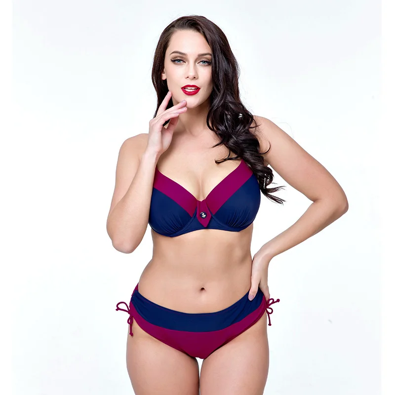 Сексуальный комплект танкини сплошной цвет купальник для женщин высокое