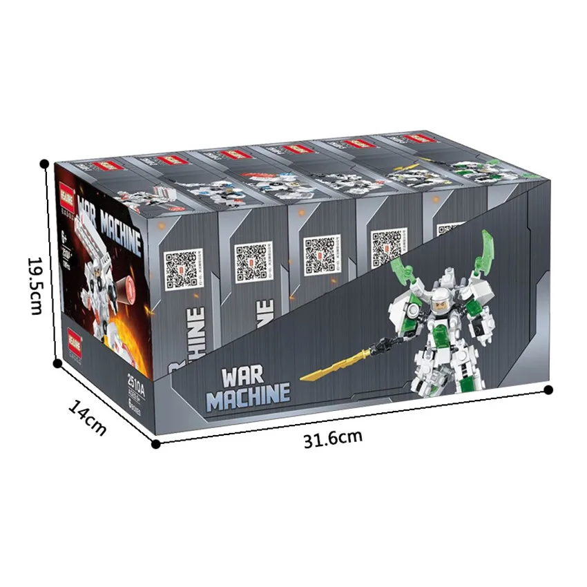 6 шт./лот HS Future Police Series Pioneer mech Warrior Строительные блоки Набор кирпичей DIY сборка