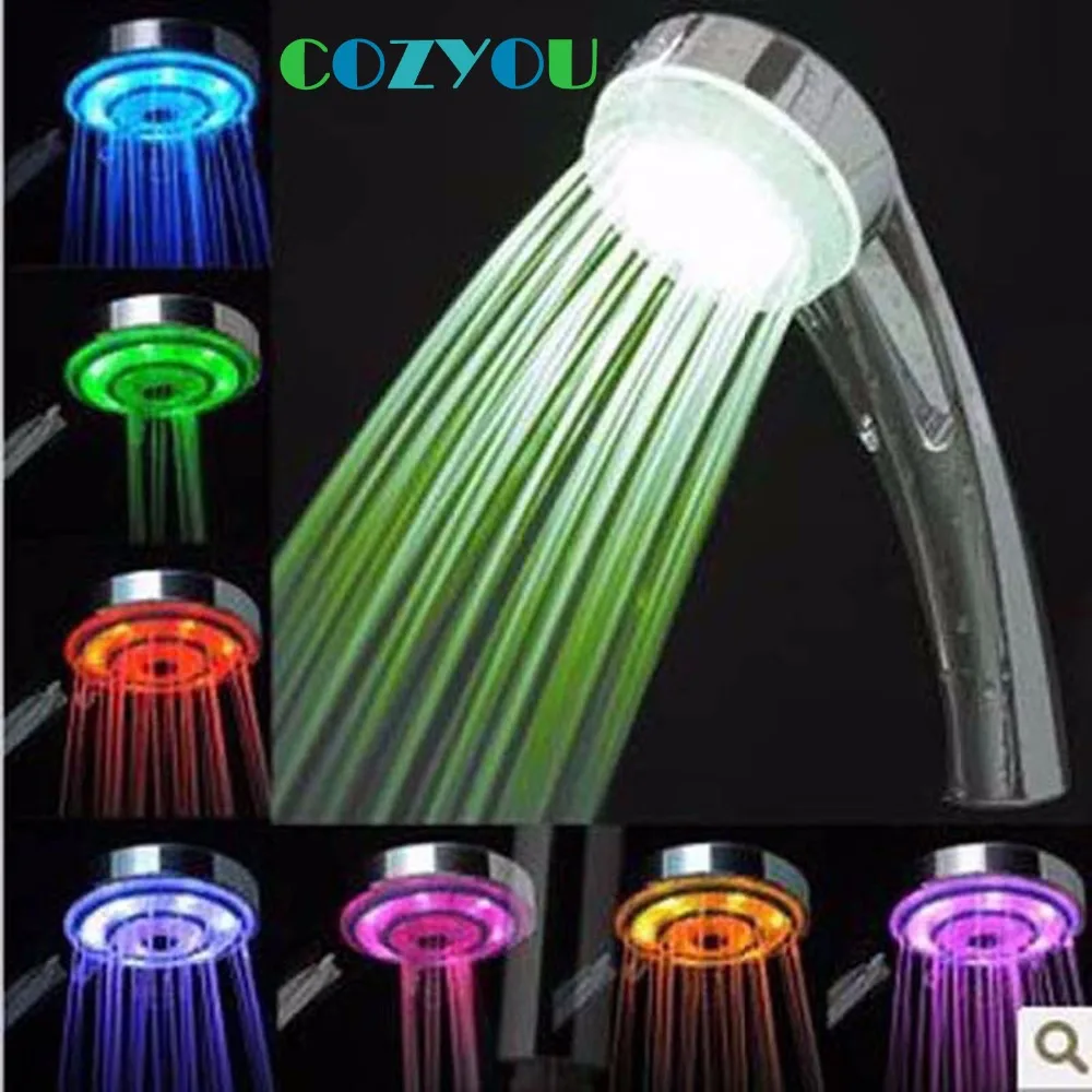 

CY8008-A9 Supernova Sales Water Powered Bathroom LED Hand Showers Temperature Sensor+7 Colors+Single Color LED Shower Heads