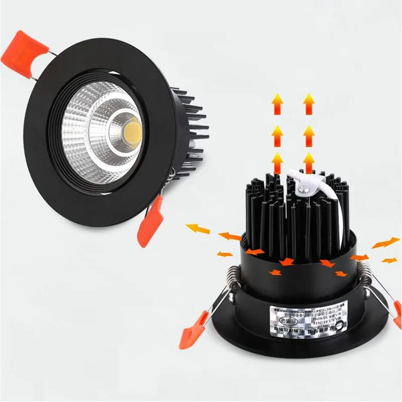 Высокая Яркость Dimmable утопило светодиодный локальный светильник 9W12W15W COB точечные