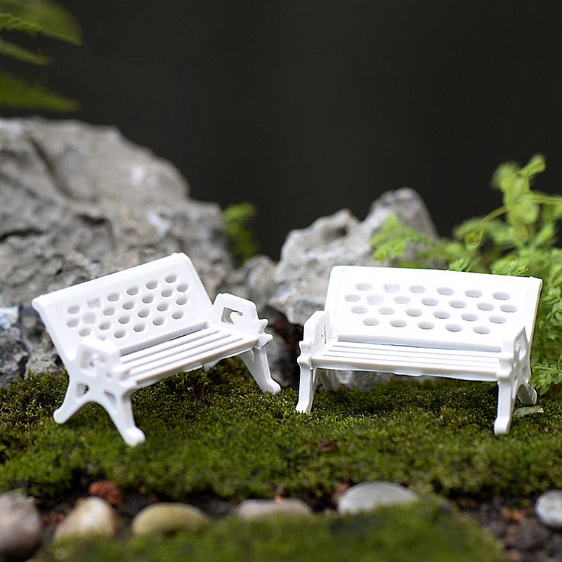 1 шт. милая маленькая белая скамья фея куклы стулья мох для террариума Декор