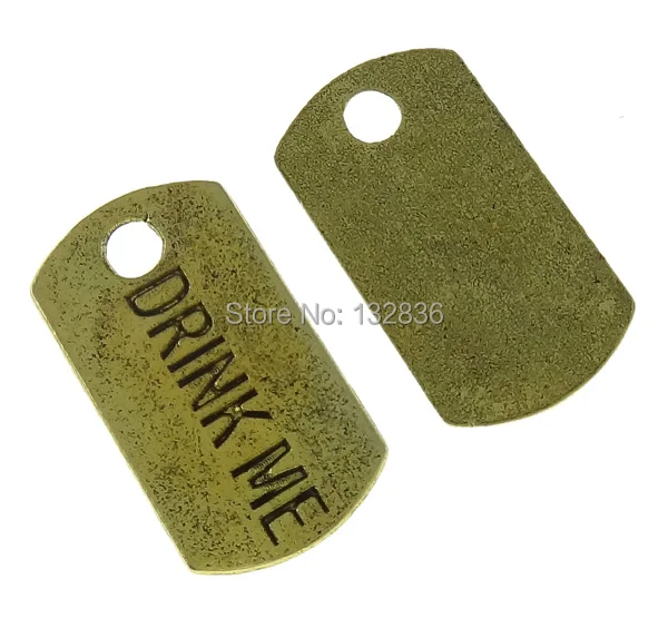 Free shipping!!!Zinc Alloy Message Pendants Womens Jewelry Rectangle antique gold color plated with letter pattern nickel | Украшения и