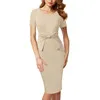 Vfemage Винтаж одноцветное цвет печати рюшами Лук носить на работу молнии vestidos Bodycon Офис Вечерние Партии Женское облегающее платье 361