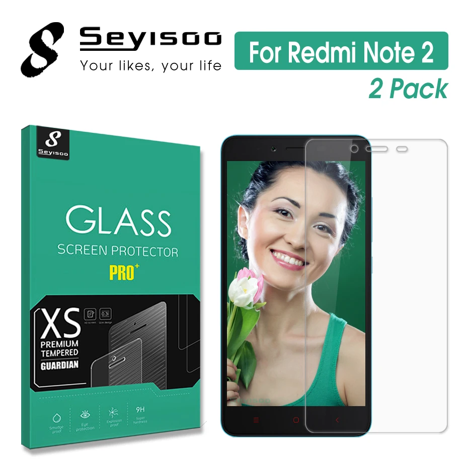 [2 Упак.] 100% Оригинальная защитная пленка из закаленного стекла для Xiaomi Redmi Note 2 Note2