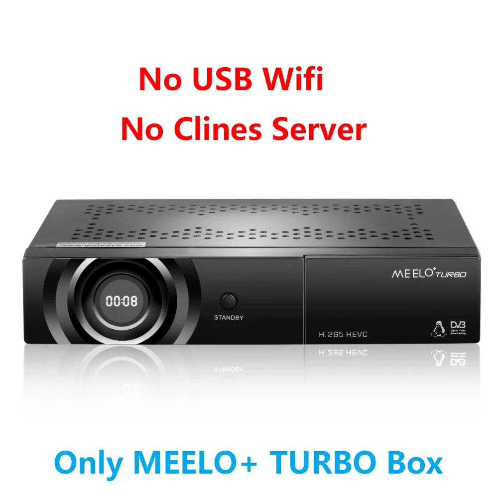 Only BOX MEELO+ TURBO DVB-T2 DVB-C DVB-S2 Linux Satellite Receiver 7 Segment- 4 Digits Display Processor 1080P Full HD Receptor STB - Цвет: Only BOX