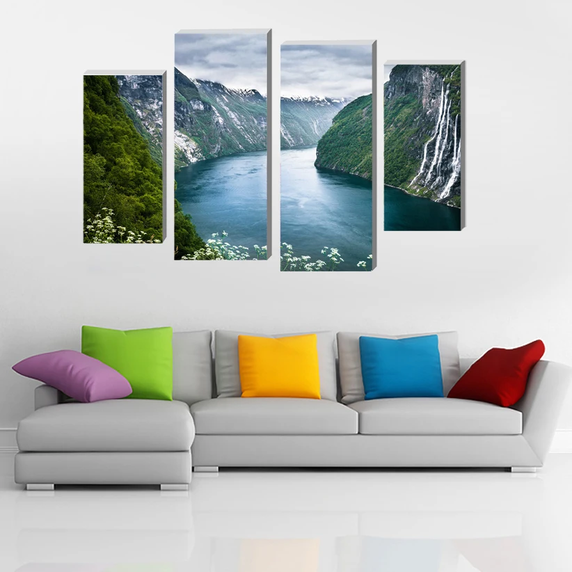 Распродажа 2017 картины (без рамки) реки Настенная картина Современное украшение