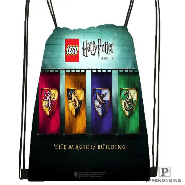 На заказ harry_potter_hufflepuff рюкзак на шнурке сумка милый рюкзак Детская сумка(черная спинка) 31x40 см#20180611-02-96 - Цвет: Drawstring Backpack
