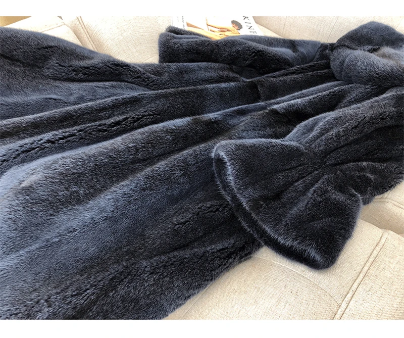 Fang Tai Fur2019 Женская импортная бархатная норковая шуба с меховым капюшоном с расклешенными рукавами, норковые шубы женские длинные шубы из натуральной норки