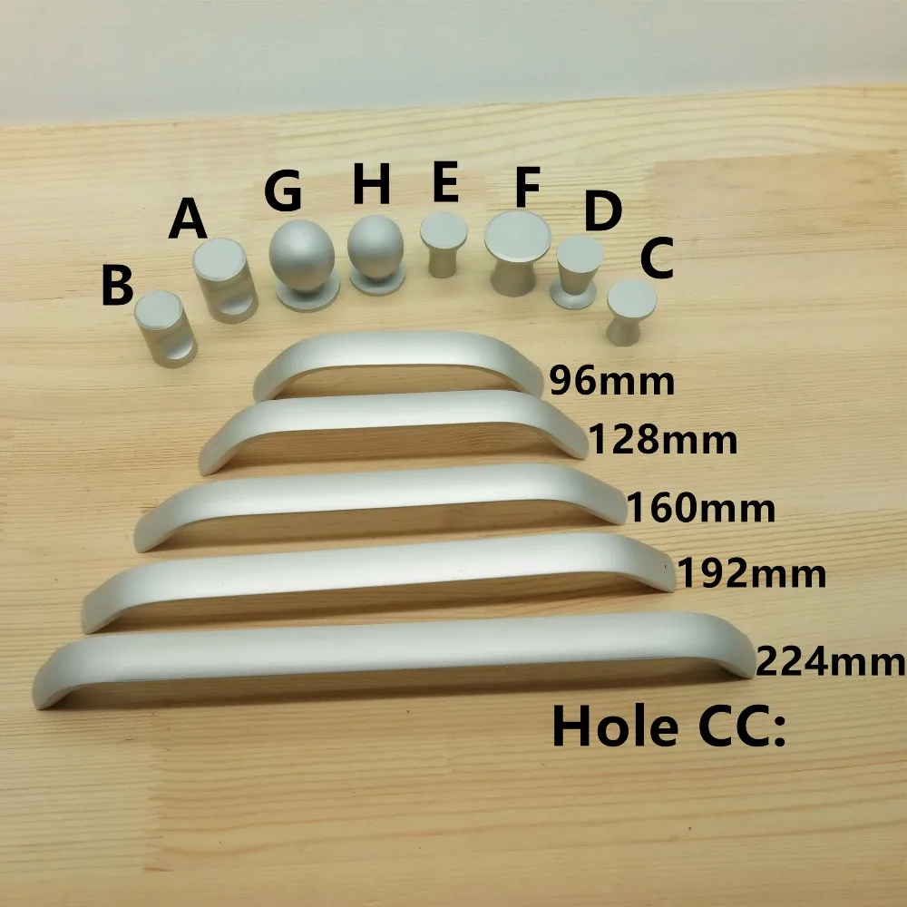 Космический алюминиевый Кухня мебель твердые ручка шкафа ящика HoleCC:96 мм/128 мм/160