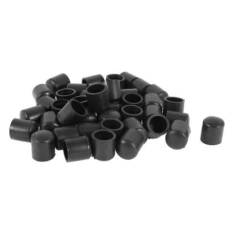 Горячая Распродажа резиновые колпачки 40 шт., черные резиновые наконечники для труб 10 мм, круглые вставки для труб, защитные колпачки для мебельных ножек