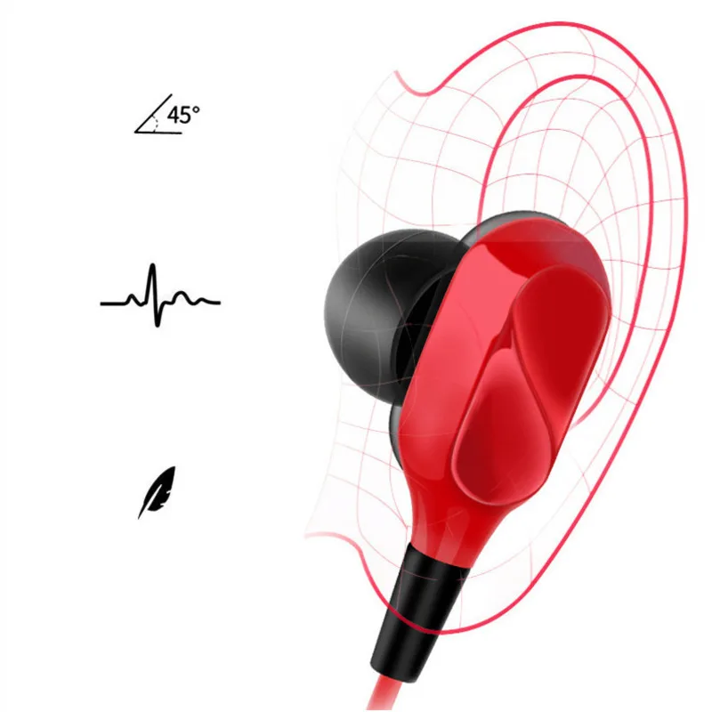 Двойная гарнитура круглая проводные наушники-вкладыши с шумоподавлением для