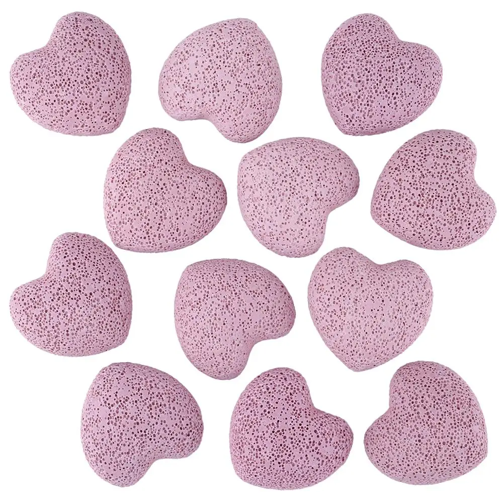 

TUMBEELLUWA 1Lot(5Pc) Lava Rock Puff Heart Healing Stone, Palm Worry Stone, Pocket Stone Chakra Reiki 0.9''