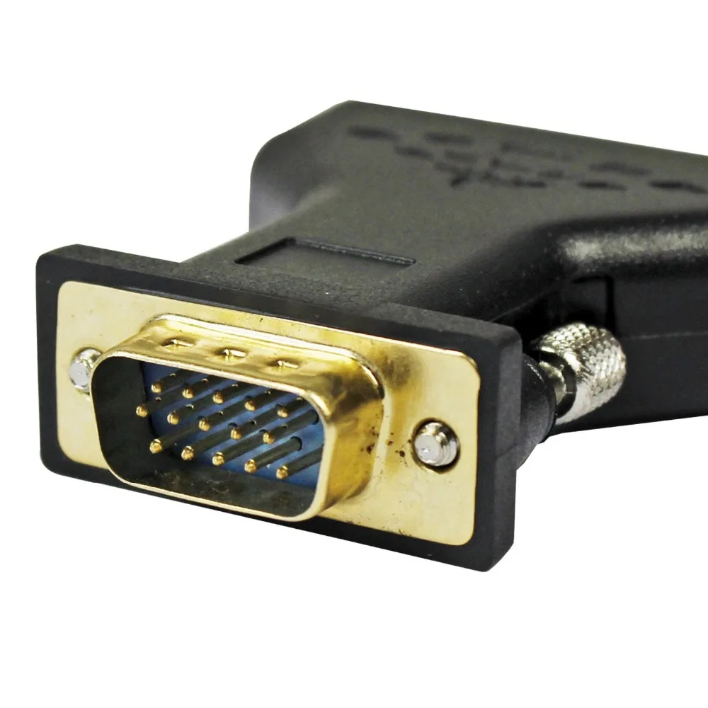 переходник jack vga. видео штекер вга джек. переходник jack vga. 15 м. переходник box69 vga-rca black.