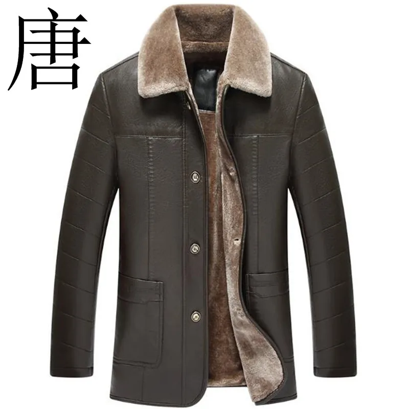 Мужская замшевая кожаная куртка Tang cool 6XL 5XL зима 2019 теплое Новое Брендовое