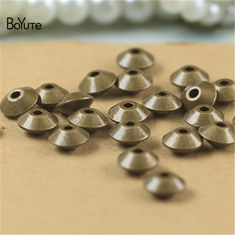 BoYuTe(500 шт./лот) металлических латунных 6*3 мм Diy бусины для изготовления ювелирных изделий