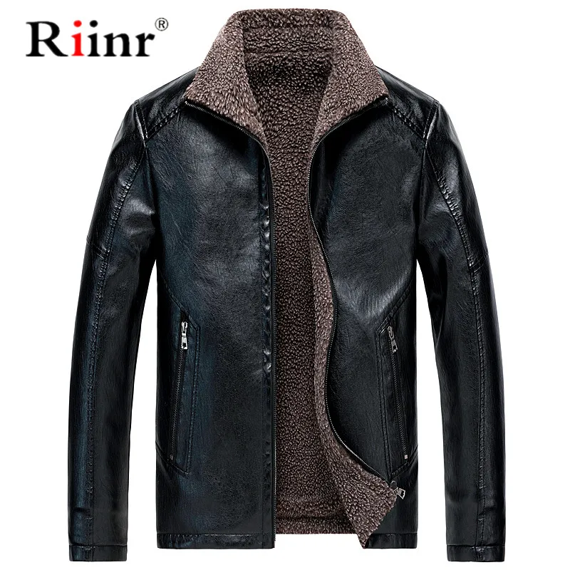 Riinr кожаные куртки мужские пальто 6XL брендовая Высококачественная верхняя одежда