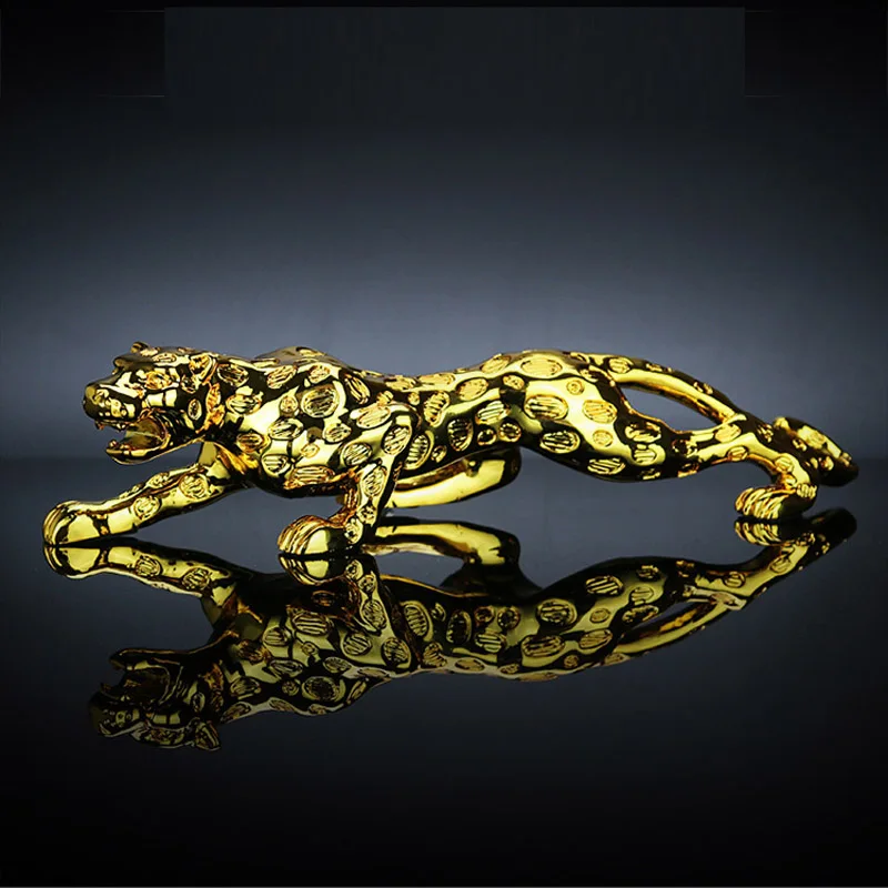 31cm Gold Автомобильные украшения, фигурка леопарда, классный Авто Декор, интерьер автомобиля, приборная панель, изделия из смолы, украшение дома, аксессуары, подарок - Название цвета: 31cm Gold