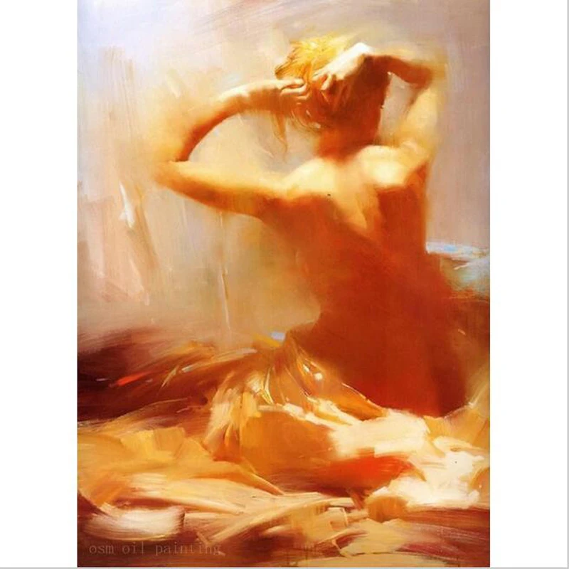 Pure Hand Painted Decorative Wall Canvas Art Pictures Traditional Big Beautiful Women Nude Oil Painting Stretched On Wooden | Дом и сад