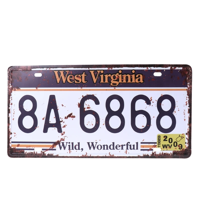 Винтажные металлические оловянные таблички 30x16 см Route 66 табличка с номерным